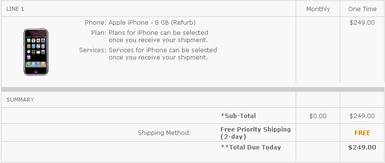 8GB Apple iPhone – Now for an Affordable Price $249 (No taxes!) [Limited time]